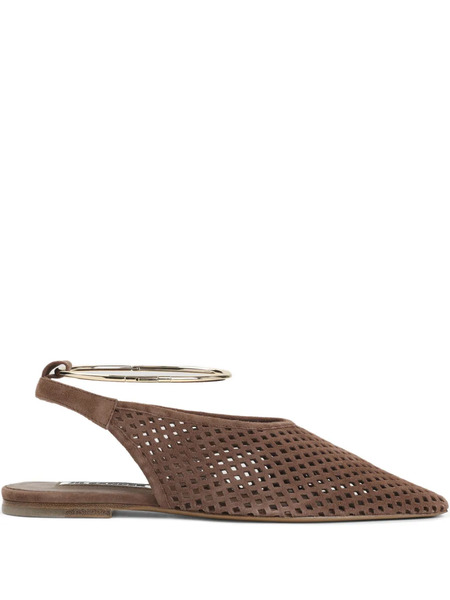  Jil Sander Slingback Flat Pumps - Brown 