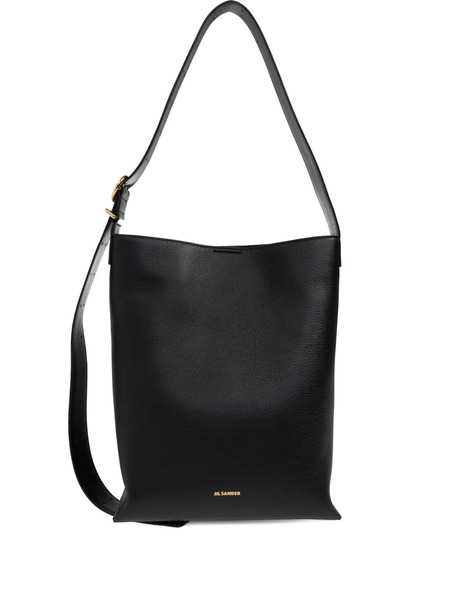  Jil Sander Small Leather Strap Shoulder Bag - Black 