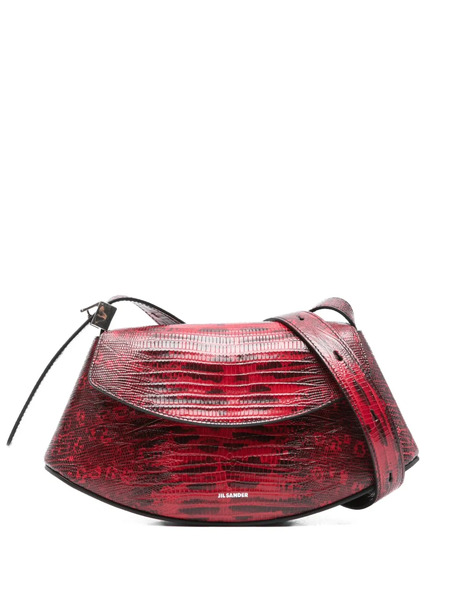  Jil Sander Snakeskin Crossbody Bag - Red 