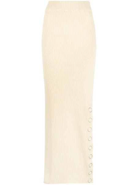  Jil Sander Snap-button Rib-knit Maxi Skirt - Neutrals 