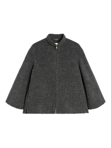  Jil Sander Stand-up Collar Fleece Jacket - Grey 