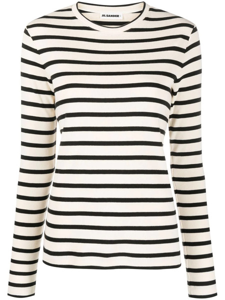  Jil Sander Stripe-print Cotton T-shirt - Neutrals 