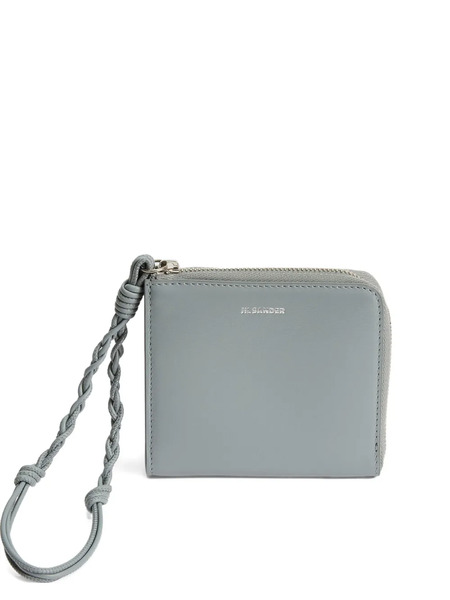  Jil Sander Tangle Leather Card Holder - Grey 