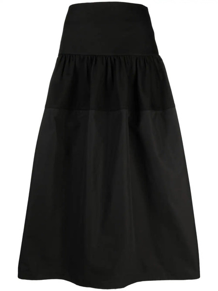  Jil Sander Tiered Cotton Skirt - Black 
