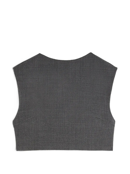  Jil Sander Twill Crop Top - Grey 