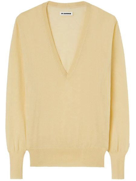  Jil Sander V-neck Cashmere Top - Yellow 