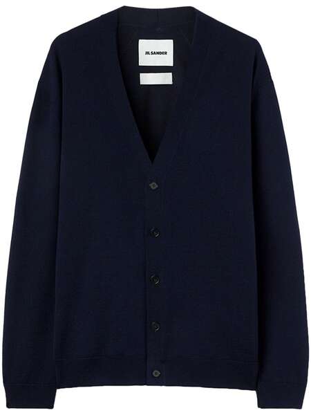  Jil Sander V-neck Wool Cardigan - Blue 