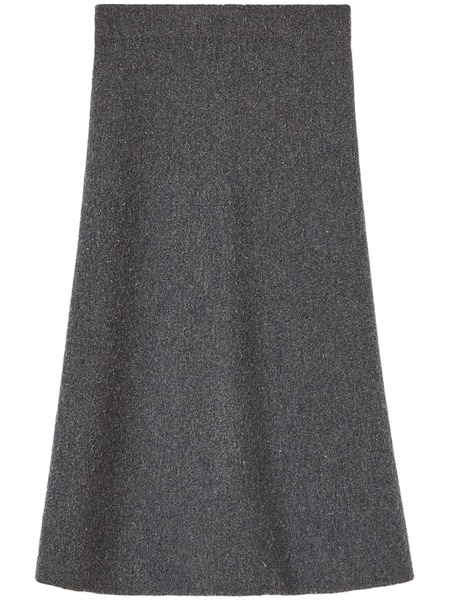  Jil Sander Wool A-line Midi Skirt - Grey 