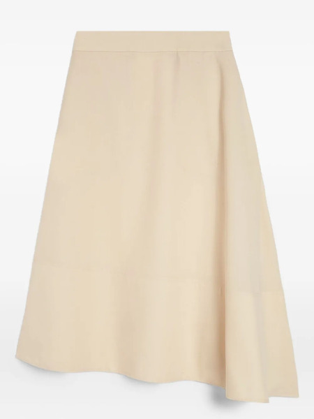  Jil Sander Wool Asymmetric Skirt - Neutrals 