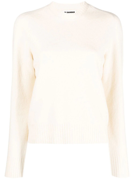  Jil Sander Wool Crew Neck Jumper - White 
