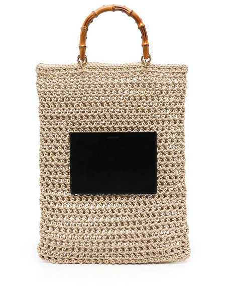  Jil Sander Woven Bamboo-handle Tote Bag - Neutrals 