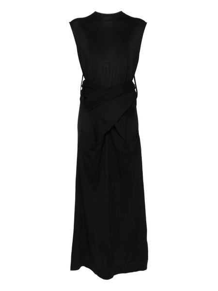  Jil Sander Wrap-effect Wool Dress - Black 