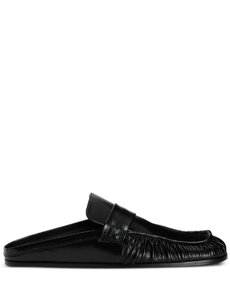  Jil Sander Wrinkled-detail Leather Mules - Black 
