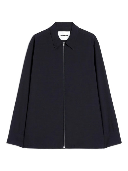  Jil Sander Zip Long-sleeve Wool Shirt - Blue 