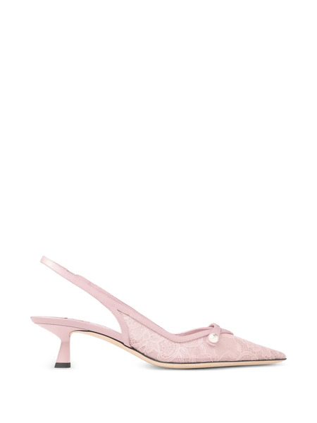 Jimmy Choo Amita Lace Pearl Pumps - Pink 