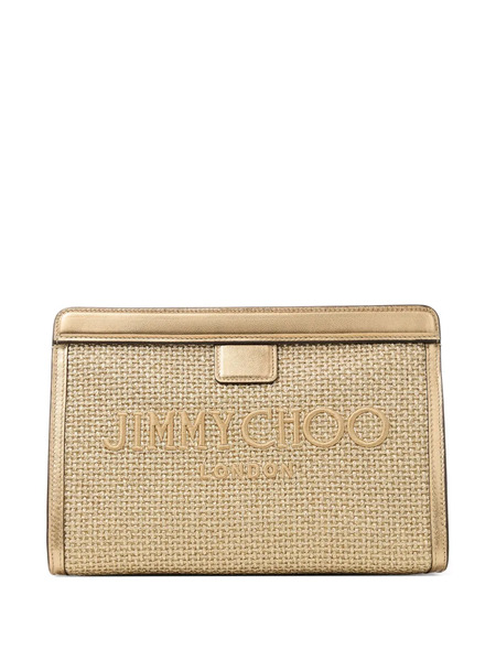  Jimmy Choo Avenue London Logo Clutch Bag - Neutrals 