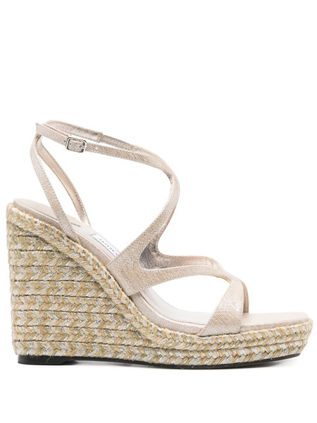  Jimmy Choo Ayla Leather Heeled Espadrilles - Neutrals 