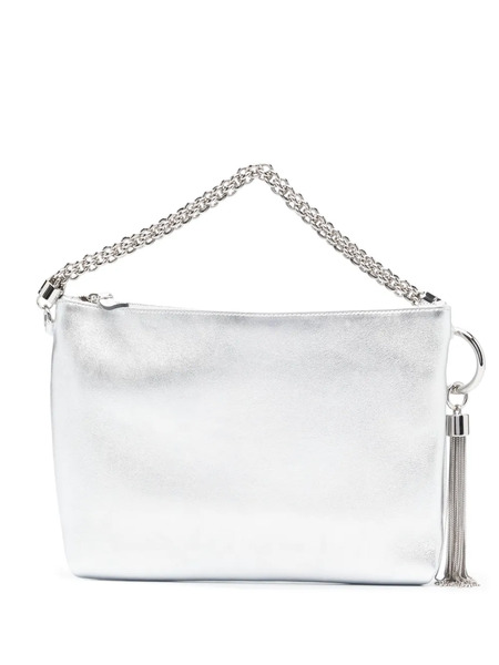  Jimmy Choo Callie Metallic Tassel Clutch - Grey 