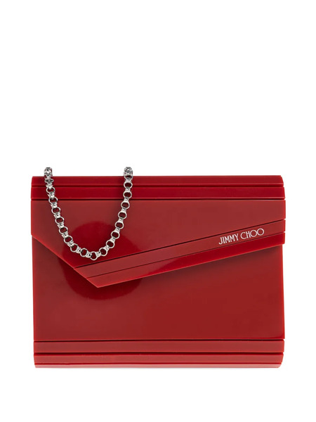  Jimmy Choo Candy Logo-detail Clucth Bag - Red 