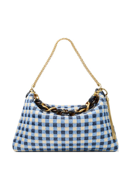  Jimmy Choo Check Chain Shoulder Bag - Blue 