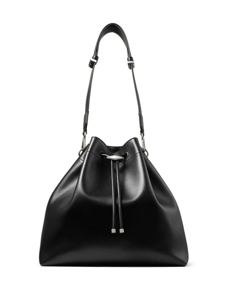  Jimmy Choo Cinch L Leather Bucket Bag - Black 