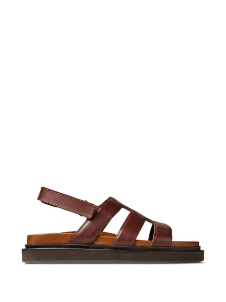  Jimmy Choo Cove Leather Sandals - Brown 