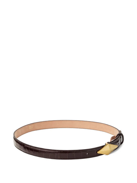  Jimmy Choo Diamond Clasp Belt - Brown 