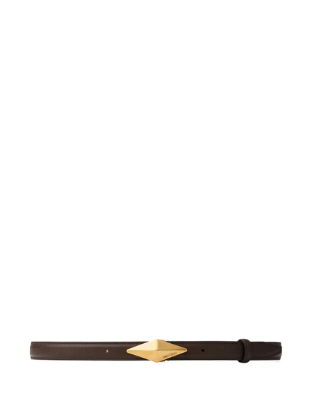  Jimmy Choo Diamond-clasp Leather Belt - Brown 