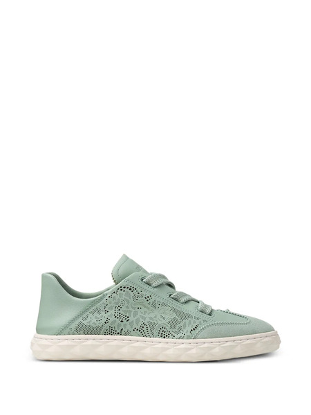  Jimmy Choo Diamond Flex Laced Laser-cut Sneakers - Green 