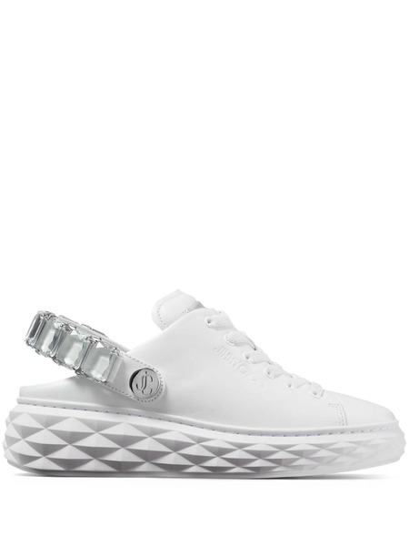  Jimmy Choo Diamond Maxi Sling Slippers - White 