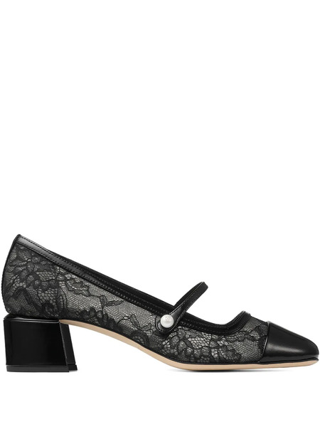  Jimmy Choo Elisa Lace-embellishment Pumps - Black 