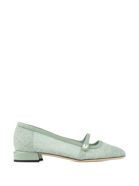  Jimmy Choo Elisa Lace Pearl Ballet Flat - Green 