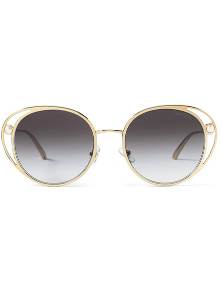  Jimmy Choo Eyewear Angela Round-frame Sunglasses - Gold 