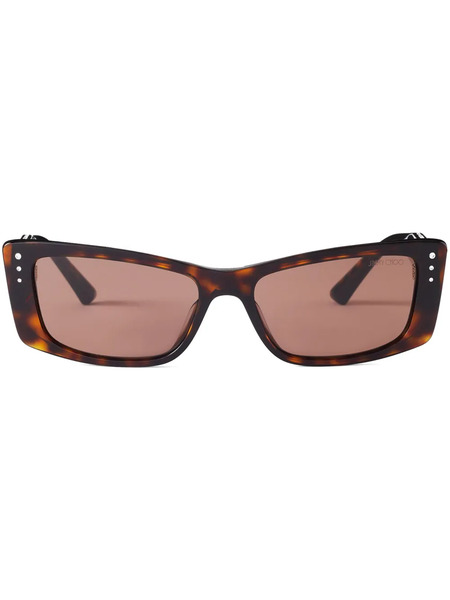  Jimmy Choo Eyewear Lexy Rectangle-frame Sunglasses - Brown 