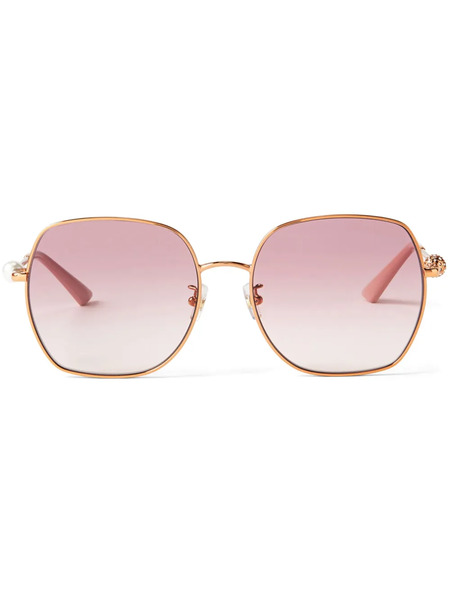  Jimmy Choo Eyewear Misha Oversized Metal Sunglasses - Brown 