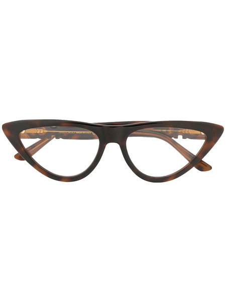  Jimmy Choo Eyewear Oversize Arm Logo Glasses - Brown 