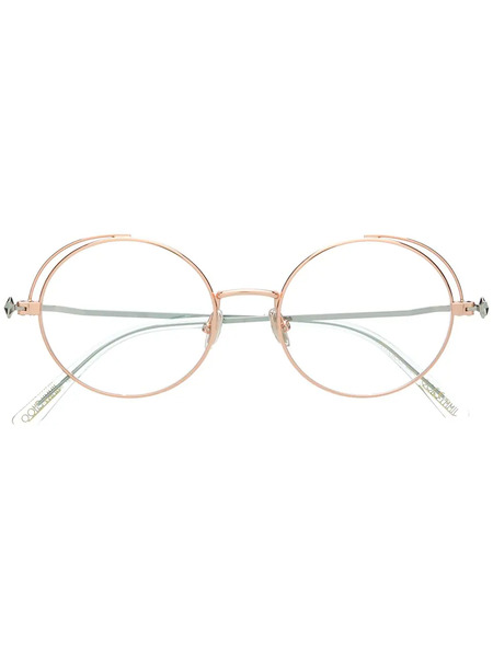  Jimmy Choo Eyewear Sun Round Frame Glasses - Gold 