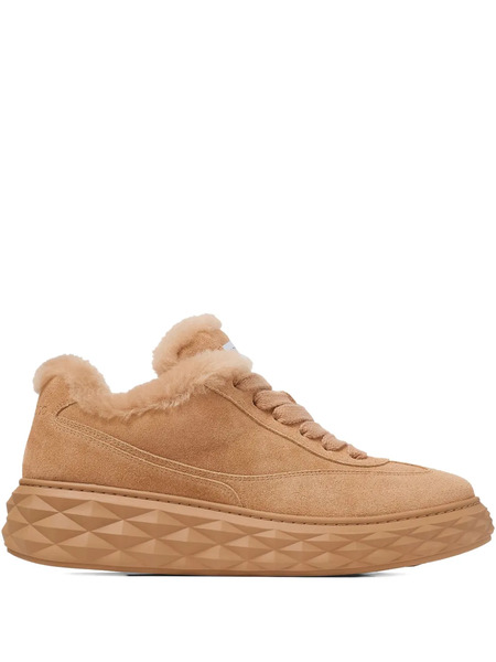  Jimmy Choo Fur-trim Diamond Maxi Sneakers - V Toffee/toffee 