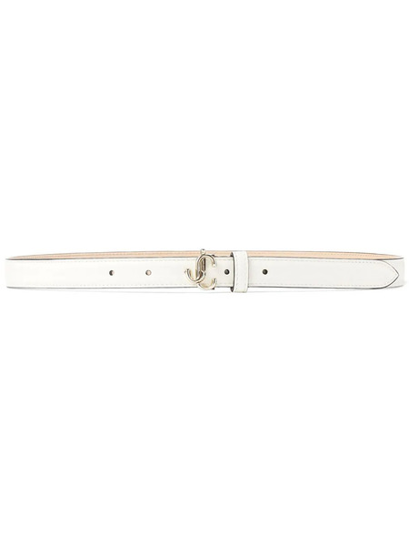  Jimmy Choo Helina Logo-buckle Belt - White 