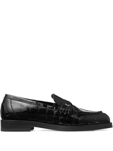  Jimmy Choo Ivy Crocodile-embossed Loafers - Black 