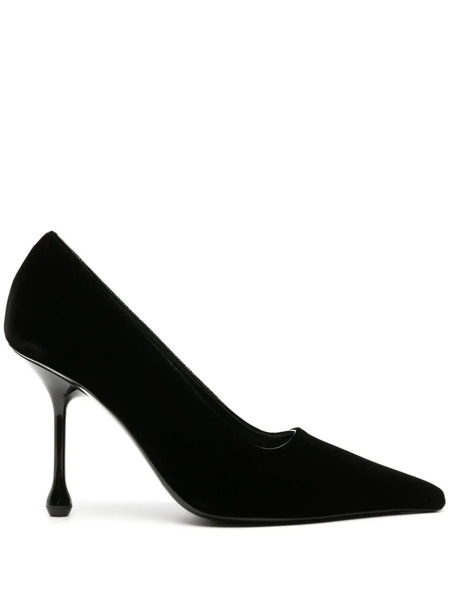  Jimmy Choo Ixia 95mm Velvet Pumps - Black 