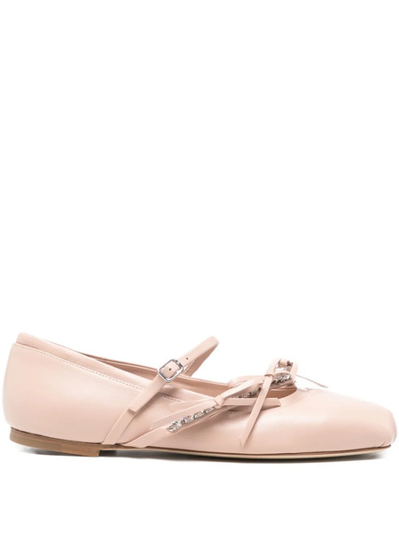  Jimmy Choo Loli Ballerina Crystal-embellished Ballet Flats - Pink 