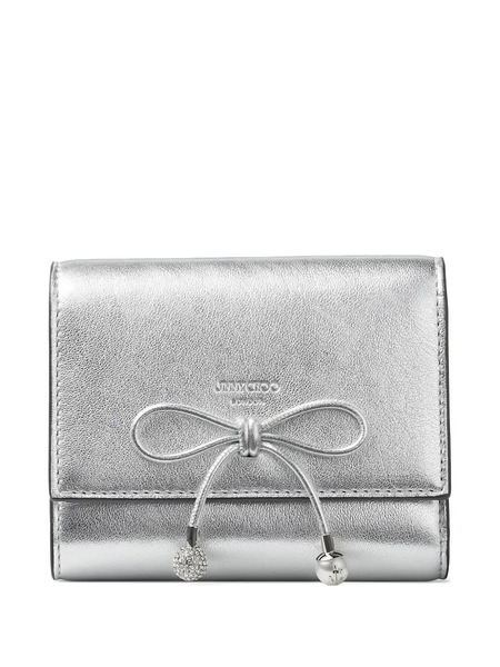  Jimmy Choo Marinda Bow-detail Wallet - Silver 