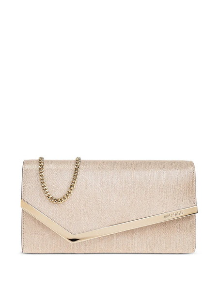  Jimmy Choo Metallic-leather Clutch Bag - Neutrals 