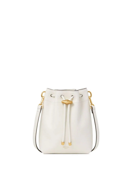  Jimmy Choo Mini Cinch Leather Bucket Bag - White 