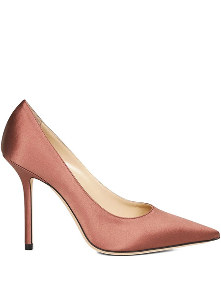  Jimmy Choo 100mm Love Satin-effect Heeled Pumps - Pink 