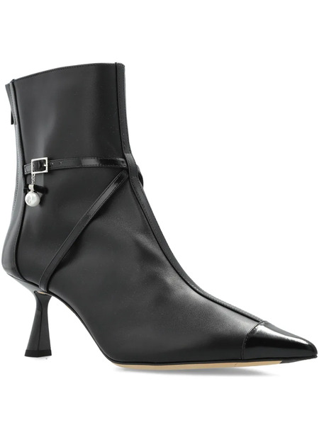  Jimmy Choo 70mm Pearl-embellished Pointed-toe Boots - Black 