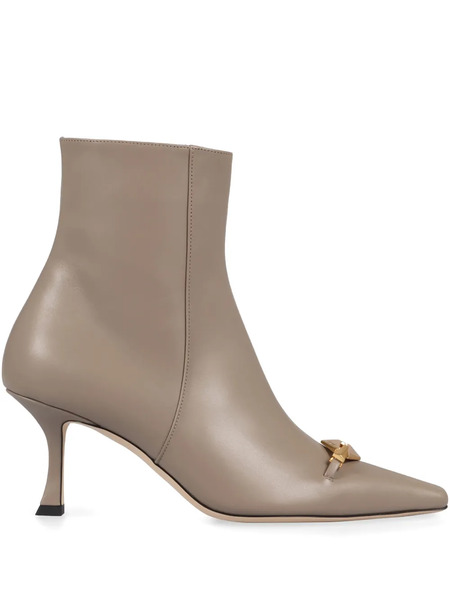  Jimmy Choo 70mm Pointed-toe Leather Boots - Neutrals 