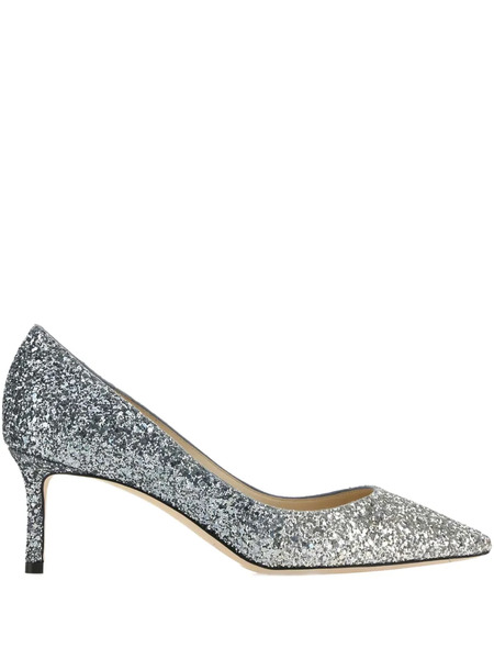  Jimmy Choo 60mm Romy Glitter Pumps - Silver 