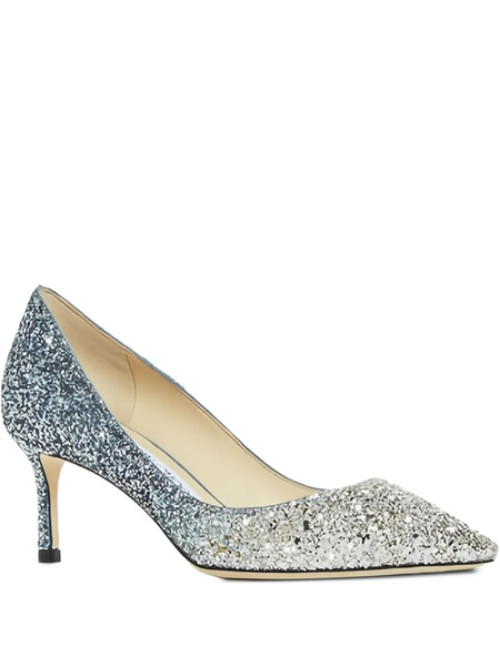  Jimmy Choo 60mm Romy Glitter Pumps - Silver 